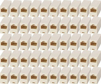 

TECH-X RJ45 Female to Female Lan Cable Coupler Adapter Connector Pack of 50_K Lan Adapter(1000 Mbps)