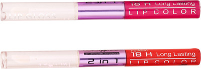 

Color Fever Non-stick Cup Waterproof colorstay all day Long Lasting Durable Matte Liquid Lipstick Beauty Lip Gloss,Fashionable Colors Long Lasting Lipsticks(Set of 2 ) 2 IN 1 32-38(Pink, Orange)