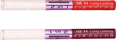 

Color Fever Non-stick Cup Waterproof colorstay all day Long Lasting Durable Matte Liquid Lipstick Beauty Lip Gloss,Fashionable Colors Long Lasting Lipsticks(Set of 2 ) 2 IN 1 33-35(Brick Orange, Brown)