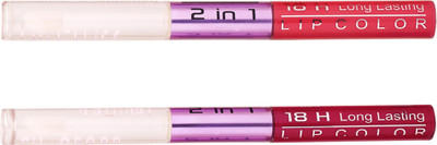 

Color Fever Non-stick Cup Waterproof colorstay all day Long Lasting Durable Matte Liquid Lipstick Beauty Lip Gloss,Fashionable Colors Long Lasting Lipsticks(Set of 2 ) 2 IN 1 31-44(Peach, Burgundy)