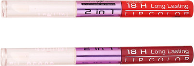 

Color Fever Non-stick Cup Waterproof colorstay all day Long Lasting Durable Matte Liquid Lipstick Beauty Lip Gloss,Fashionable Colors Long Lasting Lipsticks(Set of 2 ) 2 IN 1 33-36(Brick Orange, Maroon)
