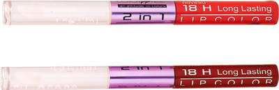 

Color Fever Non-stick Cup Waterproof colorstay all day Long Lasting Durable Matte Liquid Lipstick Beauty Lip Gloss,Fashionable Colors Long Lasting Lipsticks(Set of 2 ) 2 IN 1 33-41(Brick Orange, Rose Red)