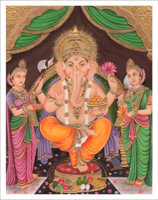 

Aabhaas Ganesha Wall Poster Fine Art Print(12 inch X 18 inch, Rolled)