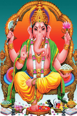 

Aabhaas Ganesha Wall Poster Fine Art Print(12 inch X 18 inch, Rolled)