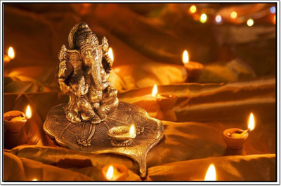 

Aabhaas Ganesha Wall Poster Fine Art Print(12 inch X 18 inch, Rolled)