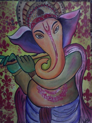 

Aabhaas Ganesha Wall Poster Fine Art Print(12 inch X 18 inch, Rolled)