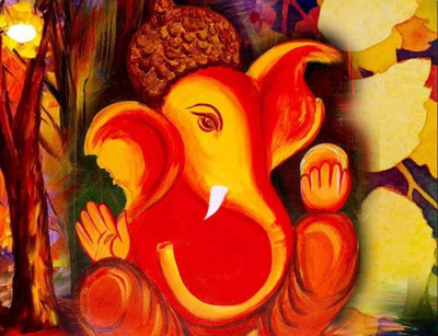 

Aabhaas Ganesha Wall Poster Fine Art Print(12 inch X 18 inch, Rolled)
