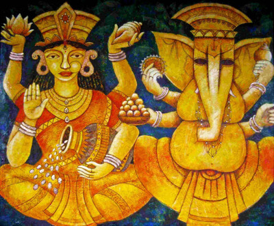 

Aabhaas Ganesha Wall Poster Fine Art Print(12 inch X 18 inch, Rolled)