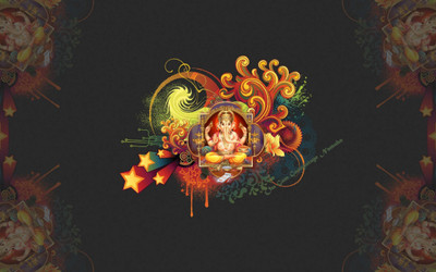 

Aabhaas Ganesha Wall Poster Fine Art Print(12 inch X 18 inch, Rolled)