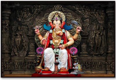 

Aabhaas Ganesha Wall Poster Fine Art Print(12 inch X 18 inch, Rolled)