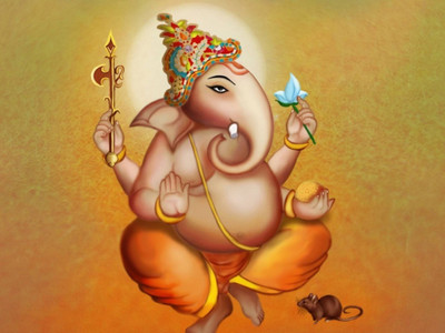 Aabhaas Ganesha Wall Poster Fine Art Print(12 inch X 18 inch, Rolled)