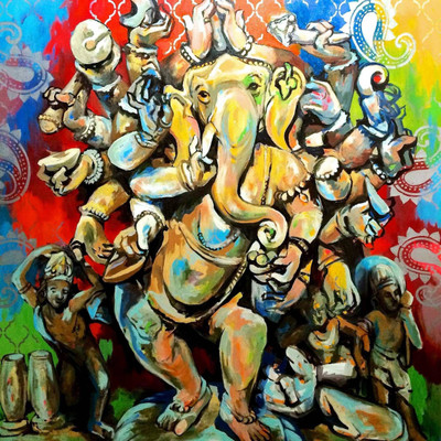 

Aabhaas Ganesha Wall Poster Fine Art Print(12 inch X 18 inch, Rolled)