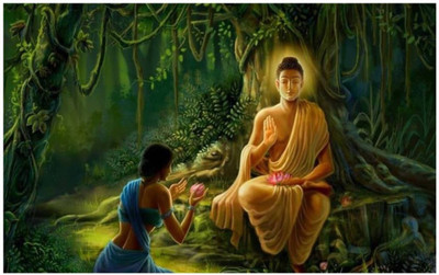 

Aabhaas Buddha Wall Poster Fine Art Print(12 inch X 18 inch, Rolled)
