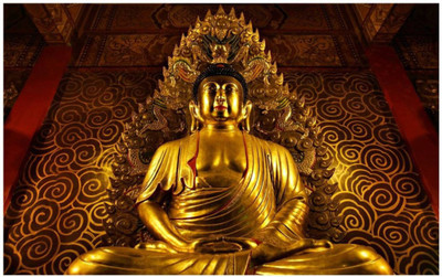 Aabhaas Buddha Wall Poster Fine Art Print(12 inch X 18 inch, Rolled)