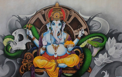 

Aabhaas Ganesha Wall Poster Fine Art Print(12 inch X 18 inch, Rolled)