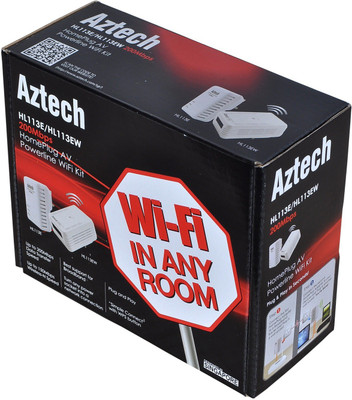 

Aztech HL113E/HL113EW Powerline Homeplug WiFi Extender Kit Router(White, White)