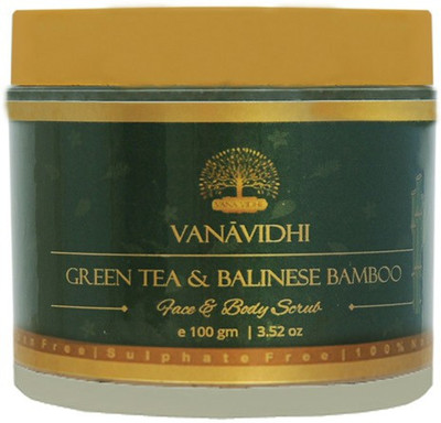 VANA VIDHI Green Tea & Balinese Bamboo Face & Body Scrub(100 g)