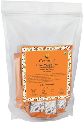 

Octavius Rich Indian Masala Instant Tea (No Added Sugar) Cardamom, Ginger, Cloves, Black Pepper, Cinnamon Masala Tea(50 Bags, Pouch)