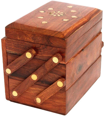 

rjd_traders Wooden Sliding Jewellery Box !!!! TO STORE JWELLERY OR ANYTHING PRECIOUS, ITS A MULTIPURPOSE BOX Vanity Box(Brown)