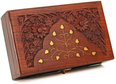 

Khan Handicrafts WOODEN SLIDER BOX JEWELRY BOX ANTIQUE Vanity Box(Brown)