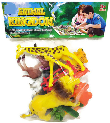 

Johnnie Boy Animal Kingdom Wild Animal Educational And Learning Toy Set OF 6 Animals and Accessories(Multicolor)