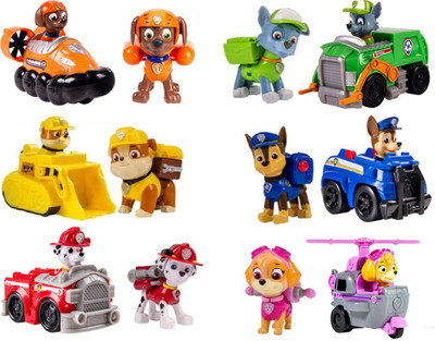 

IndusBay Paw Patrol Pups action figure and Pull Back Vehicles (Set of 12-Chase, Rubble, Skye, Marshall, Rocky, Zuma, Ryder) …(Multicolor)