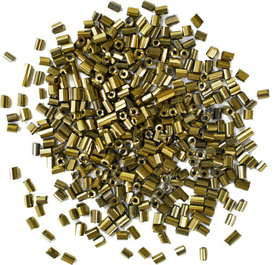 

Embroiderymaterial 3MM Bugle Beads For Jewellery Craft Embroidery DIY Making Purpose (Golden, 100 Gram)