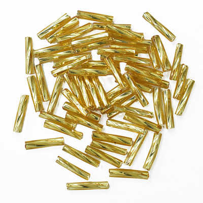 

Embroiderymaterial 12MM Bugle Beads For Jewellery Craft Embroidery DIY Making Purpose (Golden, 100 Gram)