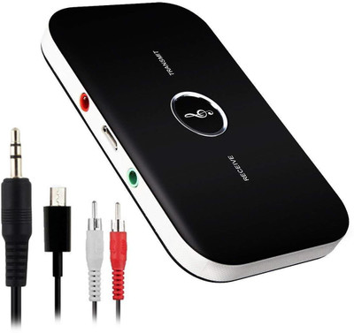 

Shrine Tech Bluetooth 4.1 Transmitter Receiver Portable 2-in-1 Wireless Audio Adapter 3.5mm Stereo Output for Headphones, TV, Computer/PC, MP3 / MP4 Player, Car Stereos MP3 Player(Black, 0 Display)