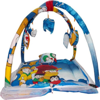 

Cutieful Mosquito Protector Comfy Baby Sleeping Mosquito Net Playgym Bed With Pillow and hanging Toys CUTFBPLG021 Portable Crib(Fabric, Multicolor)