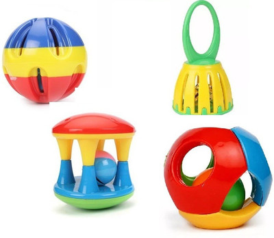 

Nabhya Set of 4 Pcs with Various Exciting Toys for New Borns & Infants Rattle Rattle_12 Rattle(Multicolor)