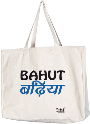 

Yedaz Tote Bag - Bahut Badiya Multipurpose Bag(White, 14 inch)