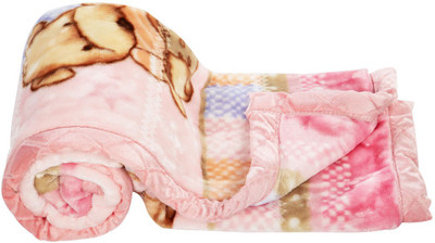 

MeeMee Printed  Crib Baby Blanket(Cotton, Light Pink