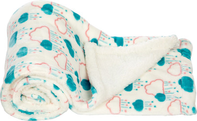 

MeeMee Printed  Crib Baby Blanket(Cotton, White