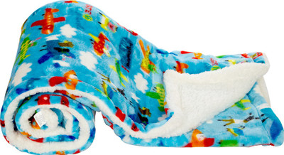 MeeMee Printed  Crib Baby Blanket(Cotton, Blue