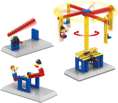 

SYGA 94 Pcs 3 in 1 Structures Plastic Building Blocks Merry go Round Chair, Seesaw, Barrier Gate (1301) Board Game
