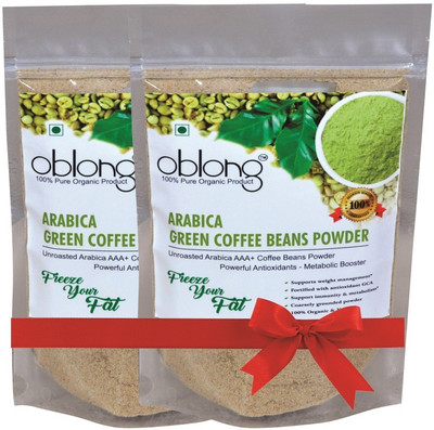 

OBLONG PREMIUM QUALITY GREEN COFFEE BEANS POWDER 200GM Pack of 2 Instant Coffee 400 g(Pack of 2, Green Coffee Flavoured)