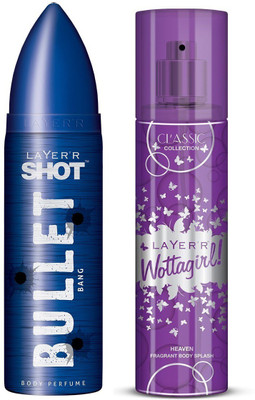 Layer Bullet Bang 1Pc. 120ml & Heaven 1Pc. 135ml Body Deodorant Spray(Set of 2)