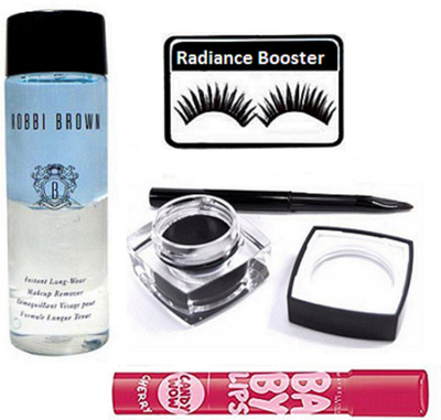 

radiance booster Eyelashes & Mac Fluidline Gel Eyeliner & Maybelline Baby Lip Balm & Bobbi Brown Makeup Remover(Set of 4)