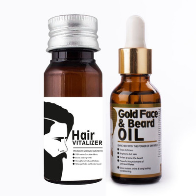 

Qraa MEN HAIR VITALIZER 60ml + GOLD FACE AND BEARD OIL 30ml(Set of 2)
