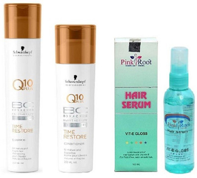 

Pink Root HAIR SERUM WITH SCHWARZKOPF Q10 CONDITIONER, SHAMPOO(Set of 3)