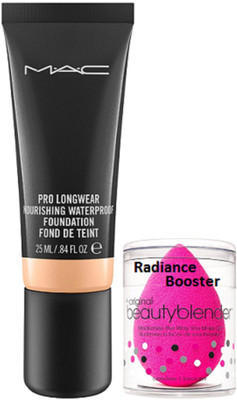 

radiance booster Sponge Puff & Mac Pro Long Wear Nourishing WaterProof Foundation(Set of 2)