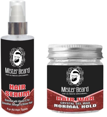 

MISTER BEARD Hair Serum 100ml WITH Normal Hold Hair Wax 100gm(Set of 2)