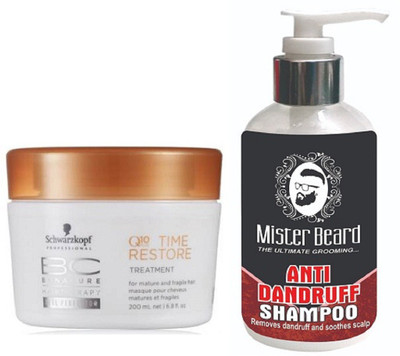 

MISTER BEARD ANTI DANDRUFF SHAMPOO WITH SCHWARZKOPF Q10 MASK(Set of 2)