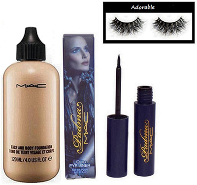 Adorable eyelashes, mac face and body foundation, eyeliner(Set of 3)