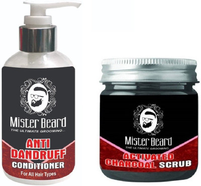 

MISTER BEARD Anti Dandruff Conditioner 200ml WITH Charcoal Scrub 100gm(Set of 2)