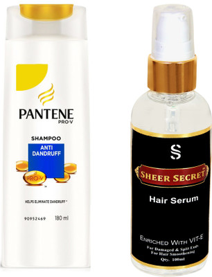 

SHEER SECRET HAIR SERUM 100ML and PANTENE ANTI DANDRUFF SHAMPOO 180ML(Set of 2)