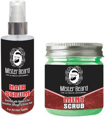 

MISTER BEARD Hair Serum 100ml WITH Mint Scrub 100gm(Set of 2)
