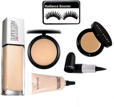 

radiance booster Eyelashes & Maybelline Super Stay Foundation & Compact & Select Cover Up Concealer & Stick Kajal & Bobbi Brown Corrector Concealer(Set of 6)