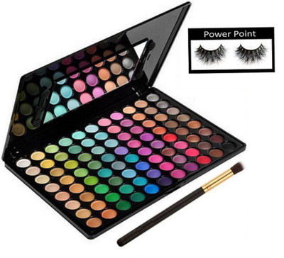 

POWER POINT eyelashes , 88 Shade Eyeshadow Palette, Make Up Brush(Set of 3)